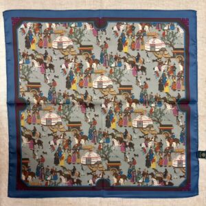 Mongolian Print Silk Scarf