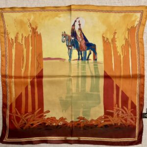 Mongolian Print Silk Scarf